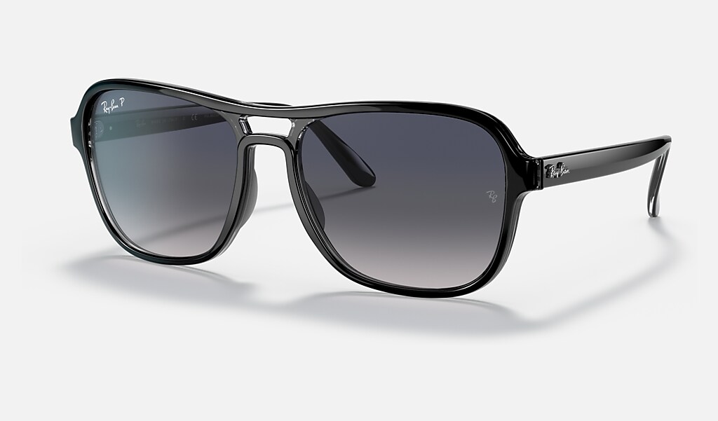 State Side Sunglasses in Black and Blue/Grey | Ray-Ban®