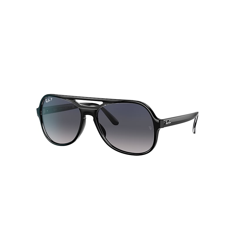 Ray-Ban Powderhorn Sunglasses Black Frame Blue Lenses Polarized 58-17 product image