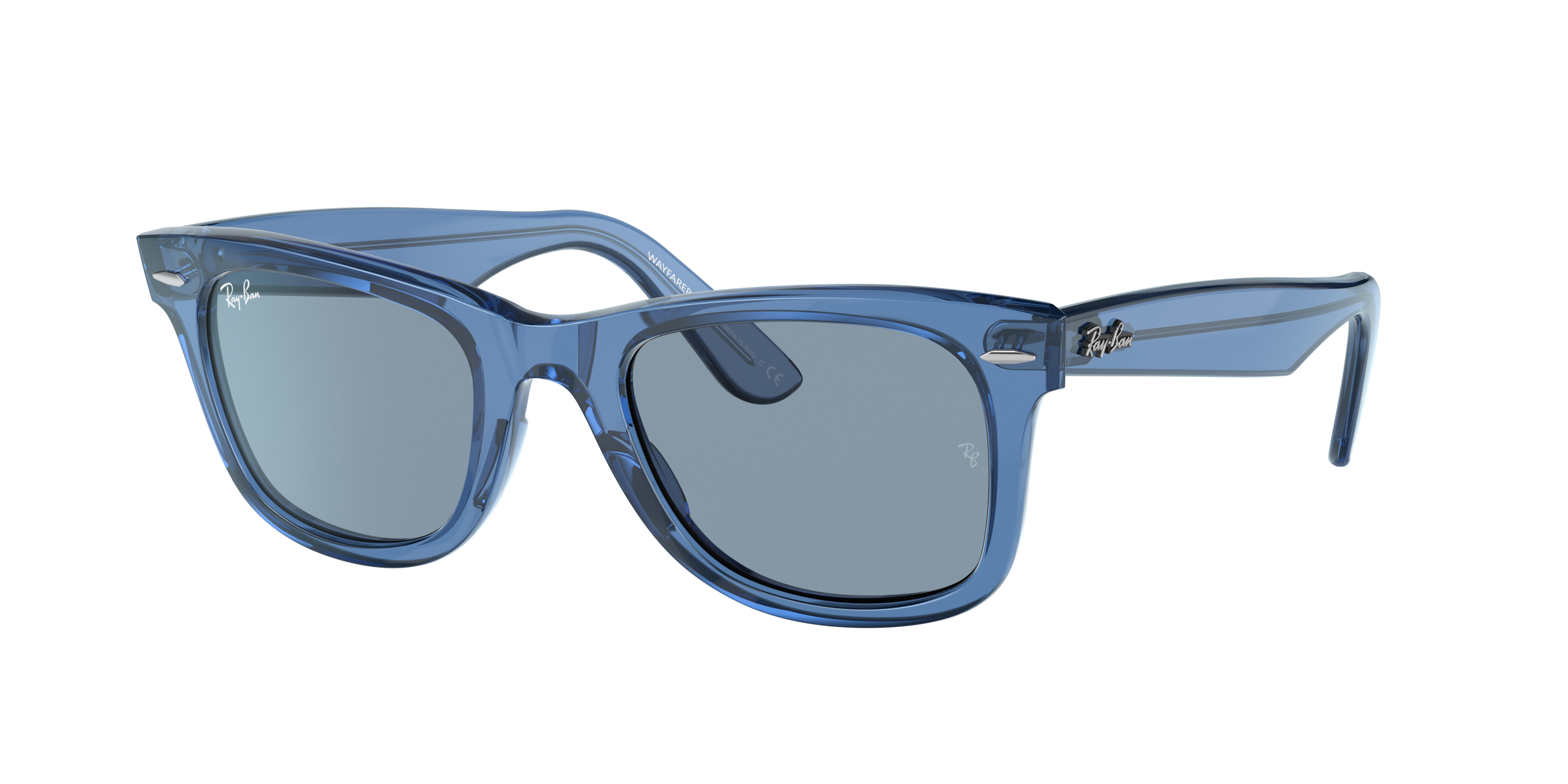 forklædning uhøjtidelig kursiv Original Wayfarer True Blue Sunglasses in Transparent Blue and Blue | Ray- Ban®