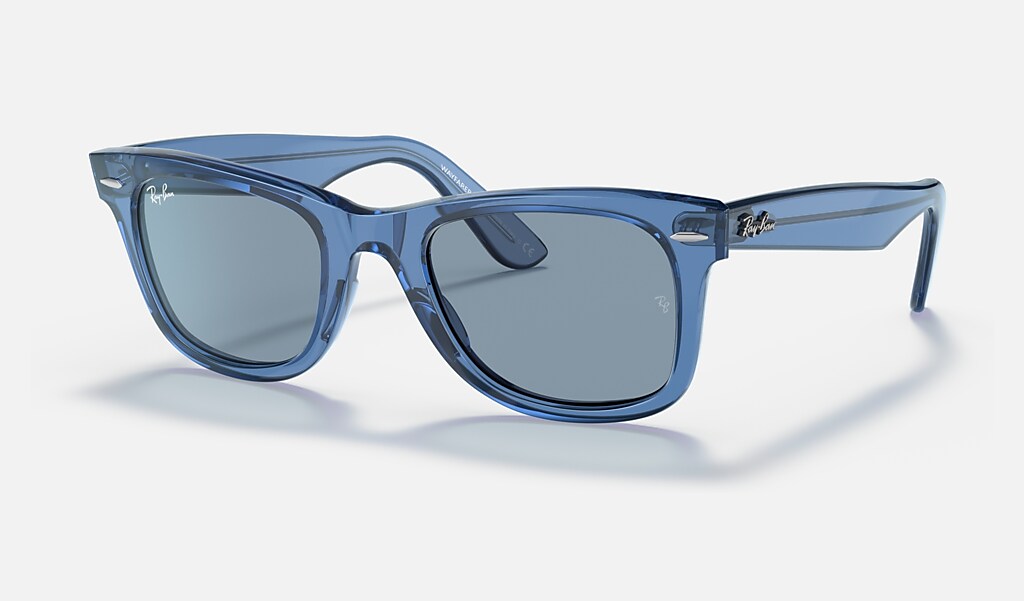 Arriba 78+ imagen ray ban transparent blue sunglasses