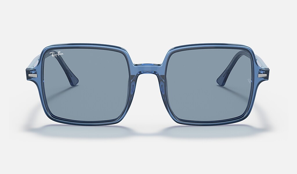 Square Ii True Blue Sunglasses in Transparent Blue and Blue | Ray-Ban®