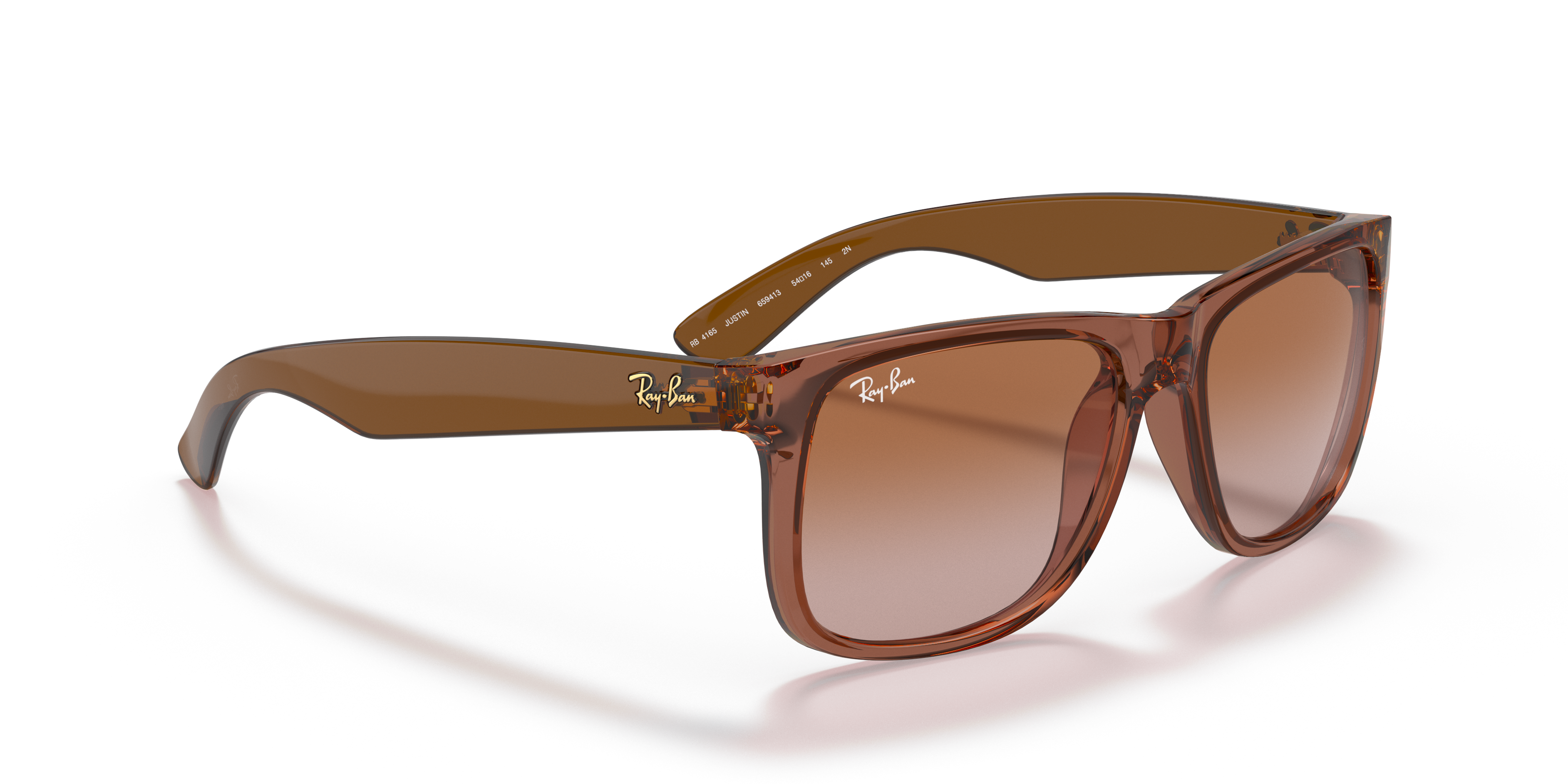 Justin Classic Sunglasses in Transparent Light Brown and Brown 