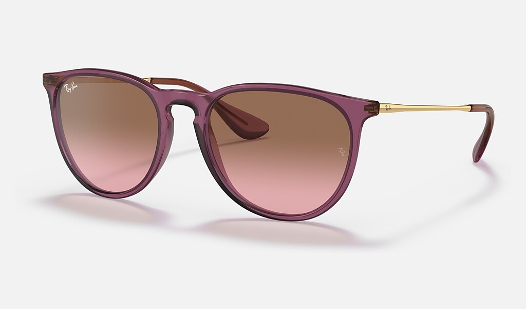 Erika Classic Sunglasses in Transparent Violet and Brown | Ray-Ban®