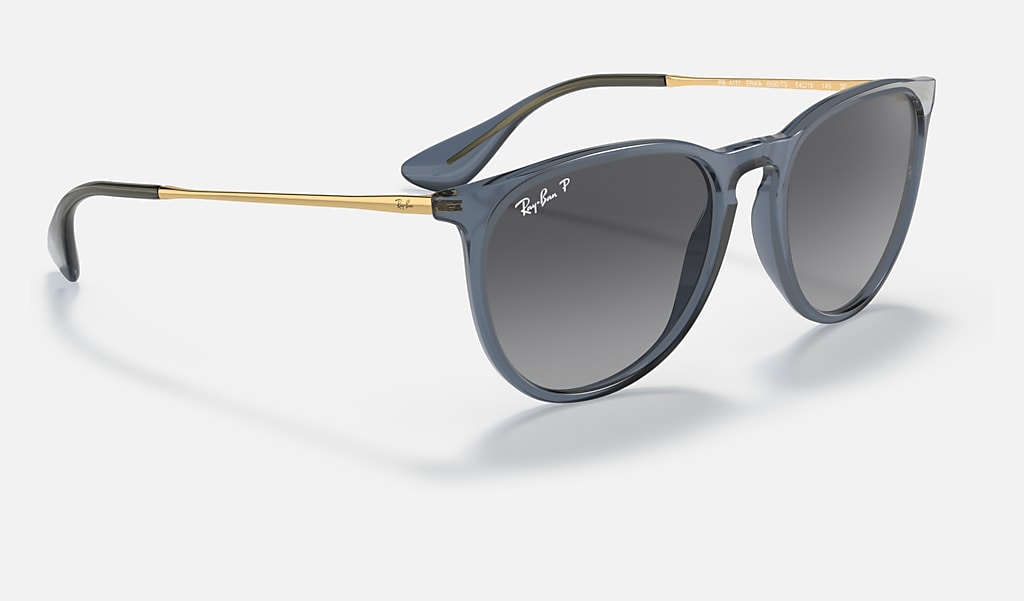 Erika Classic Sunglasses in Transparent Blue and Grey | Ray-Ban®