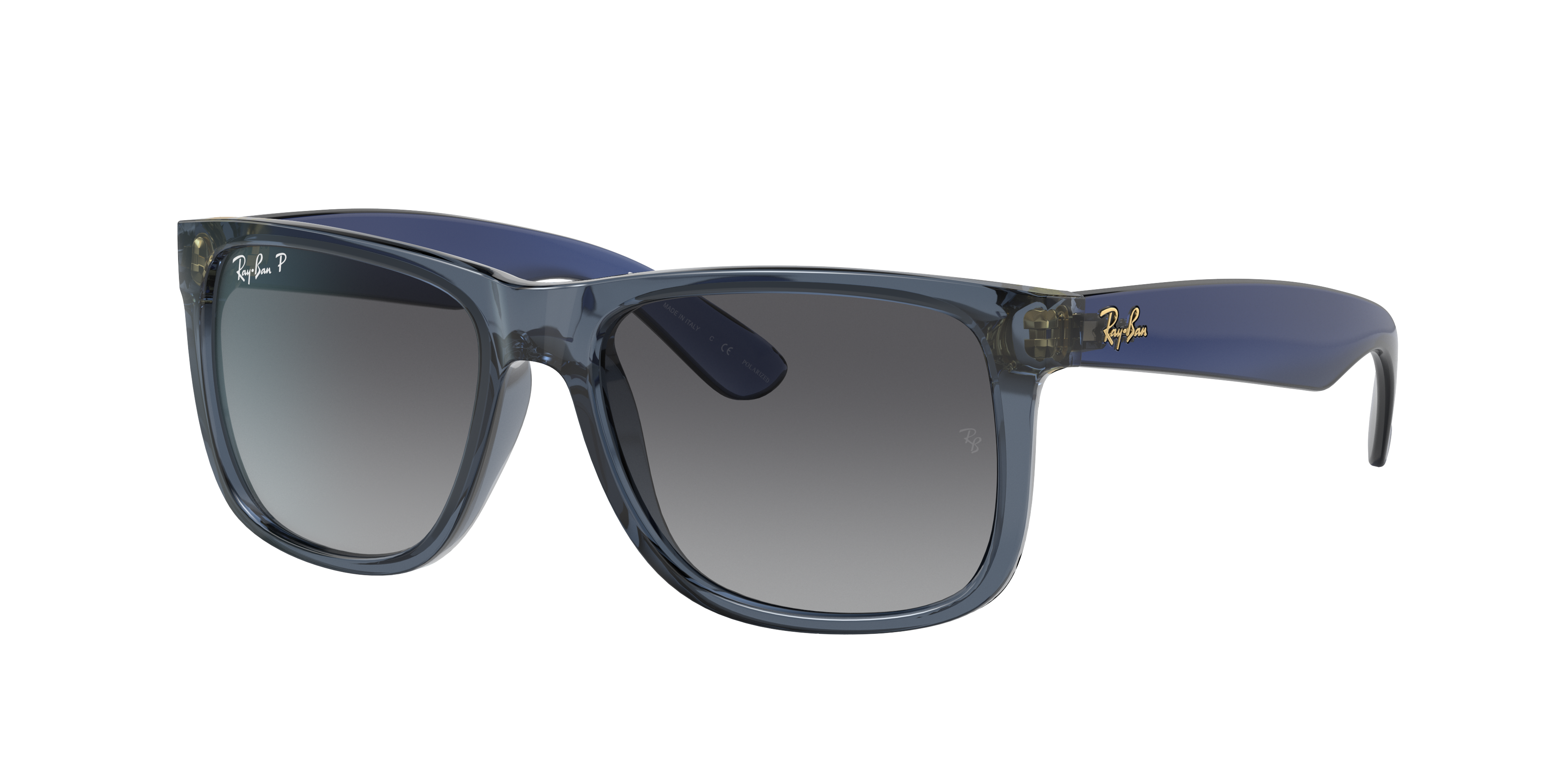 Justin Classic Sunglasses in Transparent Blue and Grey | Ray-Ban®