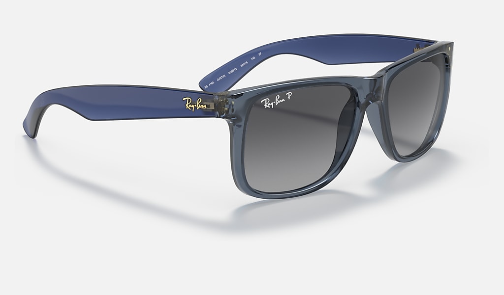 Justin Classic Sunglasses in Transparent Blue and Grey | Ray-Ban®