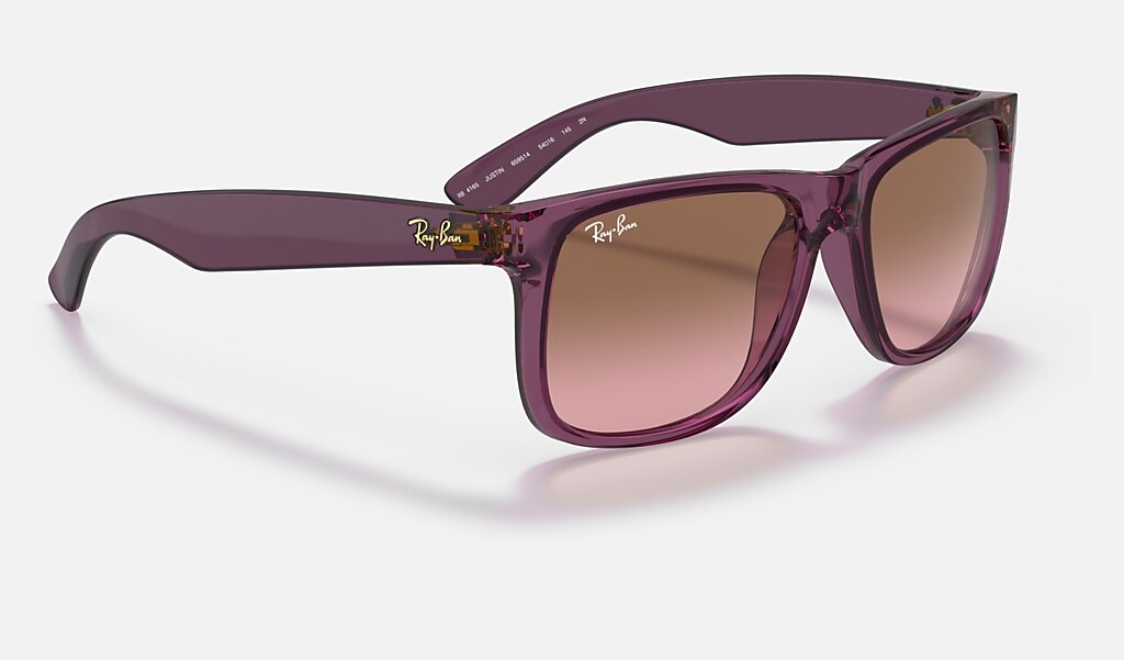 Justin Classic Sunglasses in Transparent Violet and Brown | Ray-Ban®