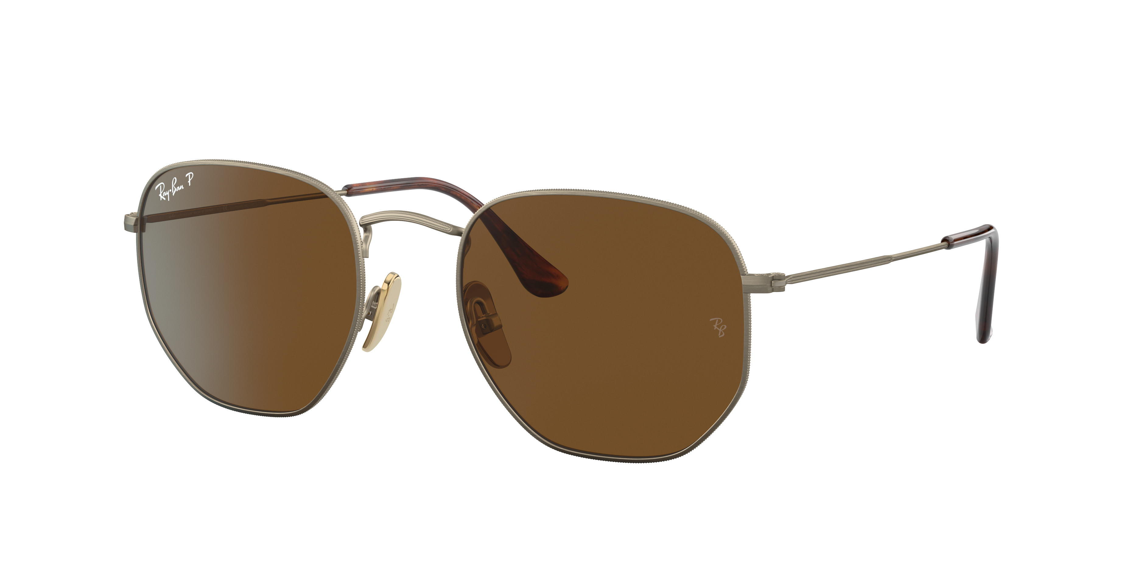 HEXAGONAL TITANIUM Sunglasses in Gunmetal and Polarized Blue HEXAGONAL TITANIUM Sunglasses in Gunmetal and Polarized Blue