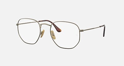 HEXAGONAL TITANIUM OPTICS Eyeglasses with Silver Frame - RB8148V