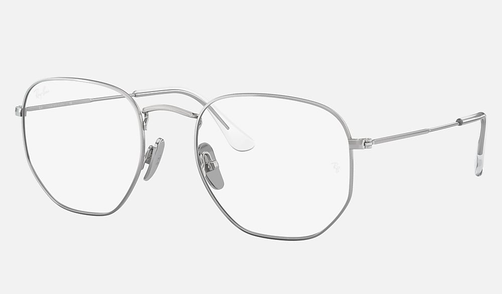 HEXAGONAL TITANIUM OPTICS Eyeglasses with Silver Frame - RB8148V