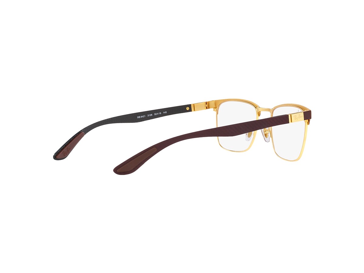 RB8421 OPTICS Eyeglasses with Brown On Gold Frame - RB8421 | Ray