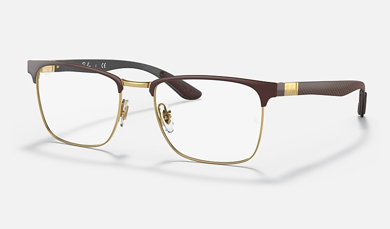 RB8421 OPTICS Eyeglasses with Brown On Gold Frame - RB8421 | Ray