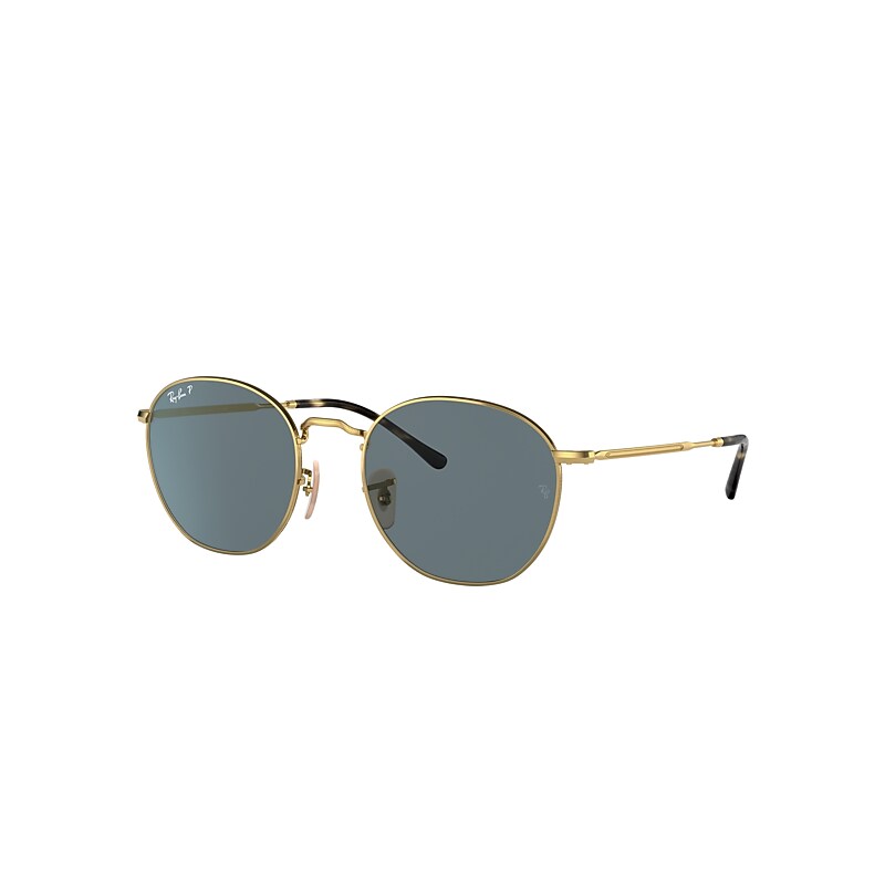 Ray-Ban Rob Sunglasses Gold Frame Blue Lenses Polarized 54-20 product image