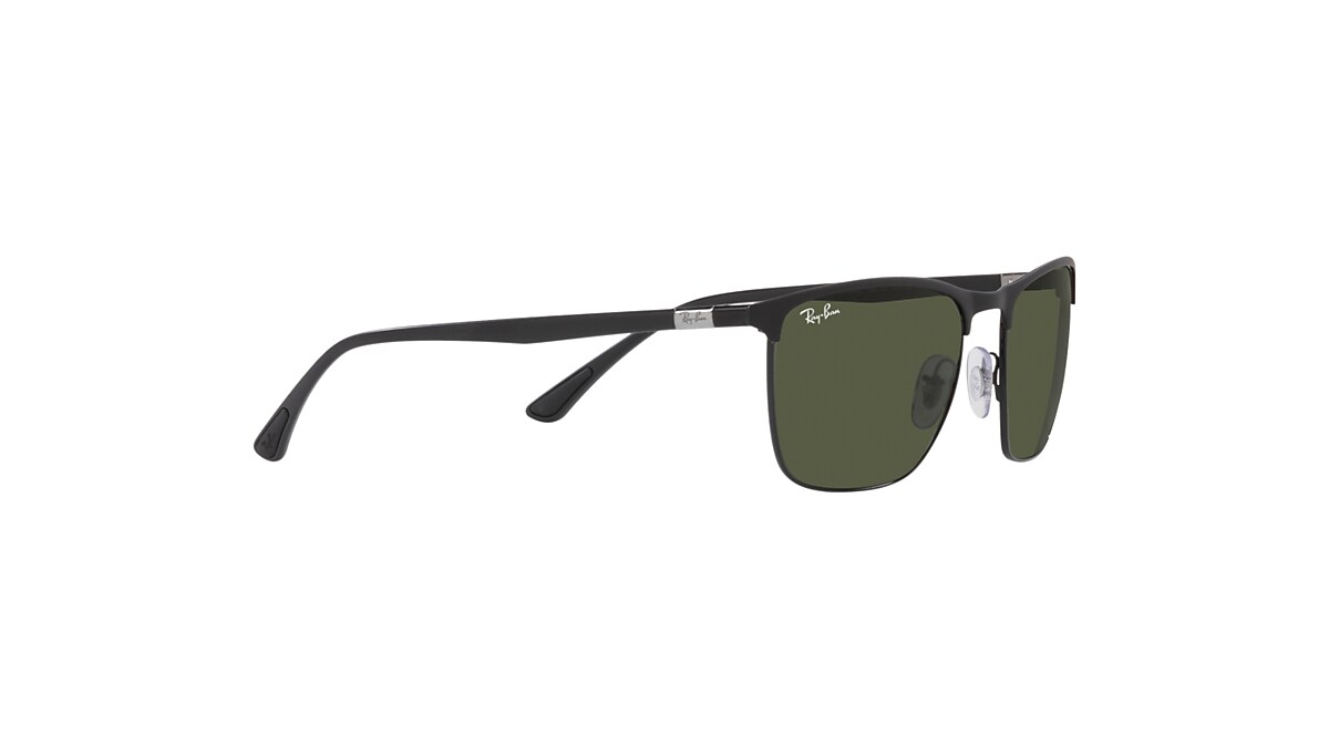 Rb3686 Sunglasses in Matte Black On Black and Green | Ray-Ban®