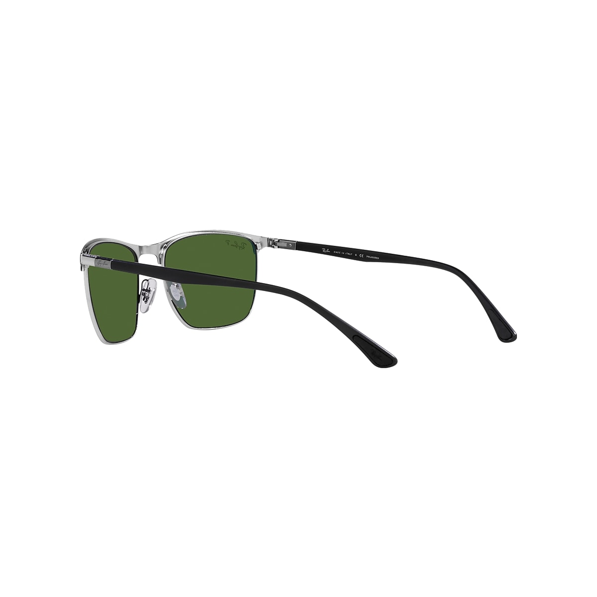 RB3686 CHROMANCE Sunglasses in Black On Silver and Dark Green