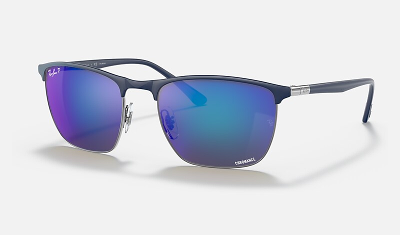 RB3686 CHROMANCE Sunglasses in Blue On Gunmetal and Blue - RB3686