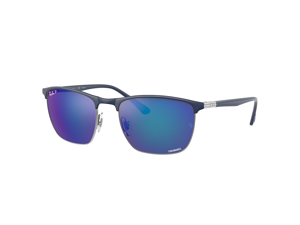 RB3686 CHROMANCE Sunglasses in Blue On Gunmetal and Blue 