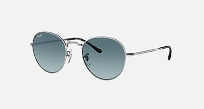 Ray-Ban ラウンドサングラス RayBan/DAVID RB3582 DAVID Sunglasses in Silver and Blue/Grey - RB3582 | Ray-Ban®
