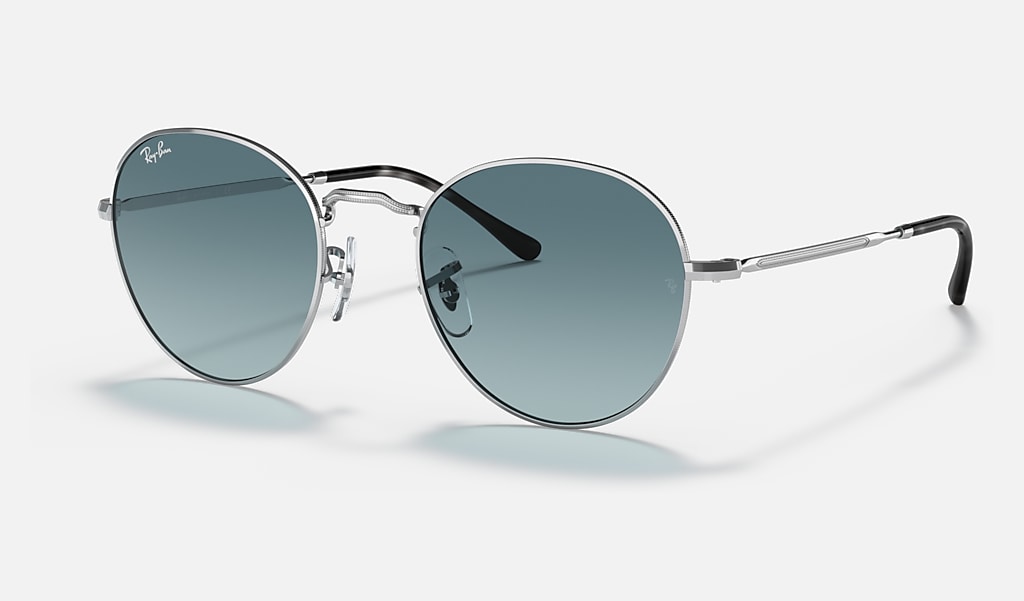 servet huisvrouw credit David Sunglasses in Silver and Blue | Ray-Ban®