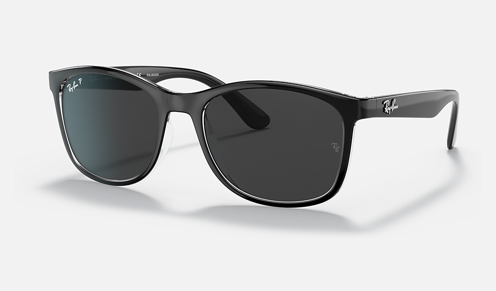 Rb4374 Sunglasses in Black On Transparent and Grey | Ray-Ban®
