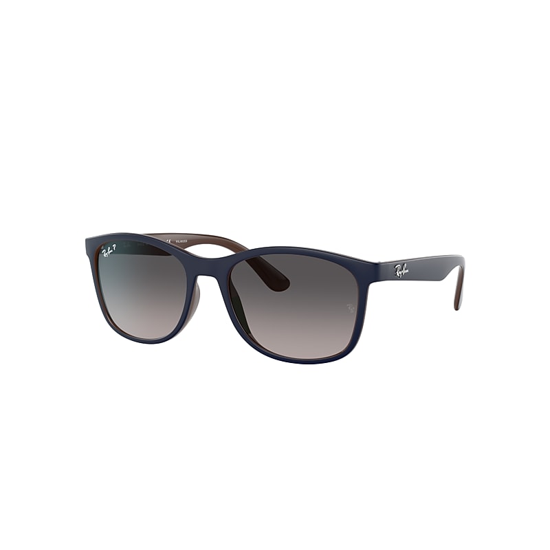 Ray-Ban Rb4374 Sunglasses Blue On Brown Frame Grey Lenses Polarized 56-19 product image