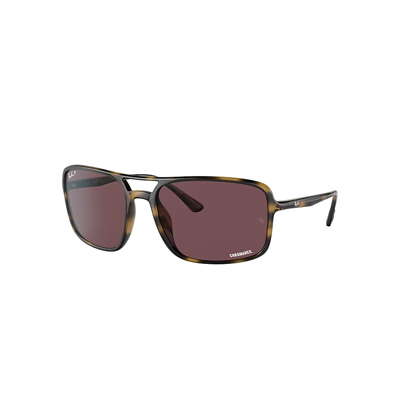 Ray-Ban Rb4375 Chromance Sunglasses Havana Frame Violet Lenses Polarized 60-18 product image