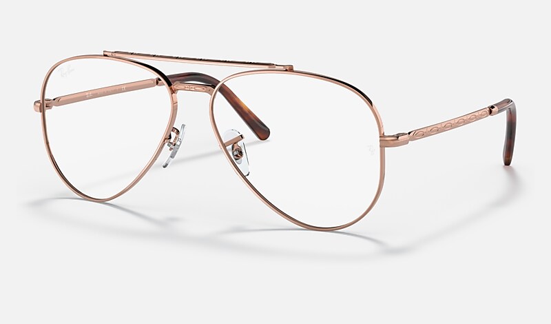 Rose gold discount aviator eyeglasses