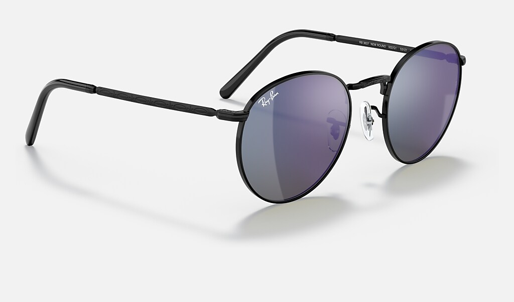 New Round Sunglasses in Black and Blue | Ray-Ban®