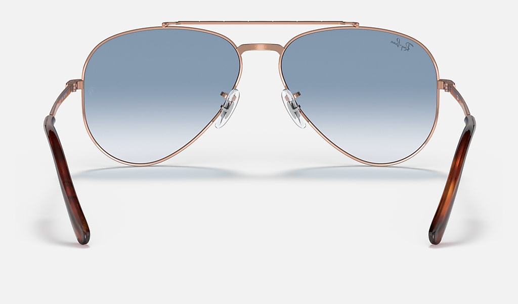 New Aviator Sunglasses in Rose Gold and Blue | Ray-Ban®