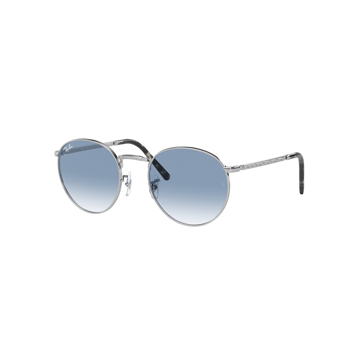 NEW ROUND Sunglasses in Silver and Clear Gradient Blue NEW ROUND Sunglasses in Silver and Clear Gradient Blue