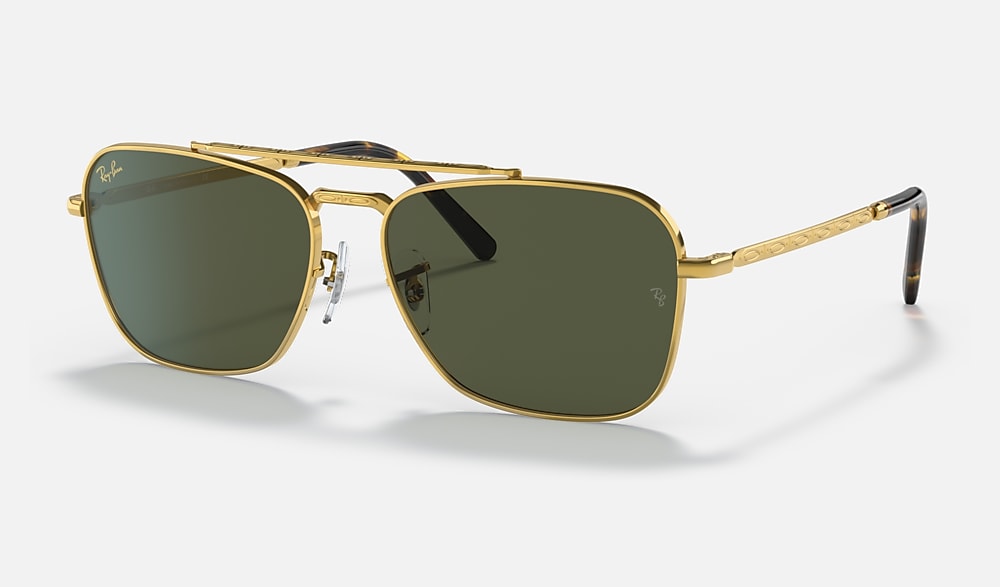 New Caravan Sunglasses in Gold and Green | Ray-Ban®