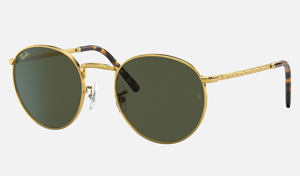 NEW ROUND Sunglasses in Gold and Green - RB3637 | Ray-Ban®