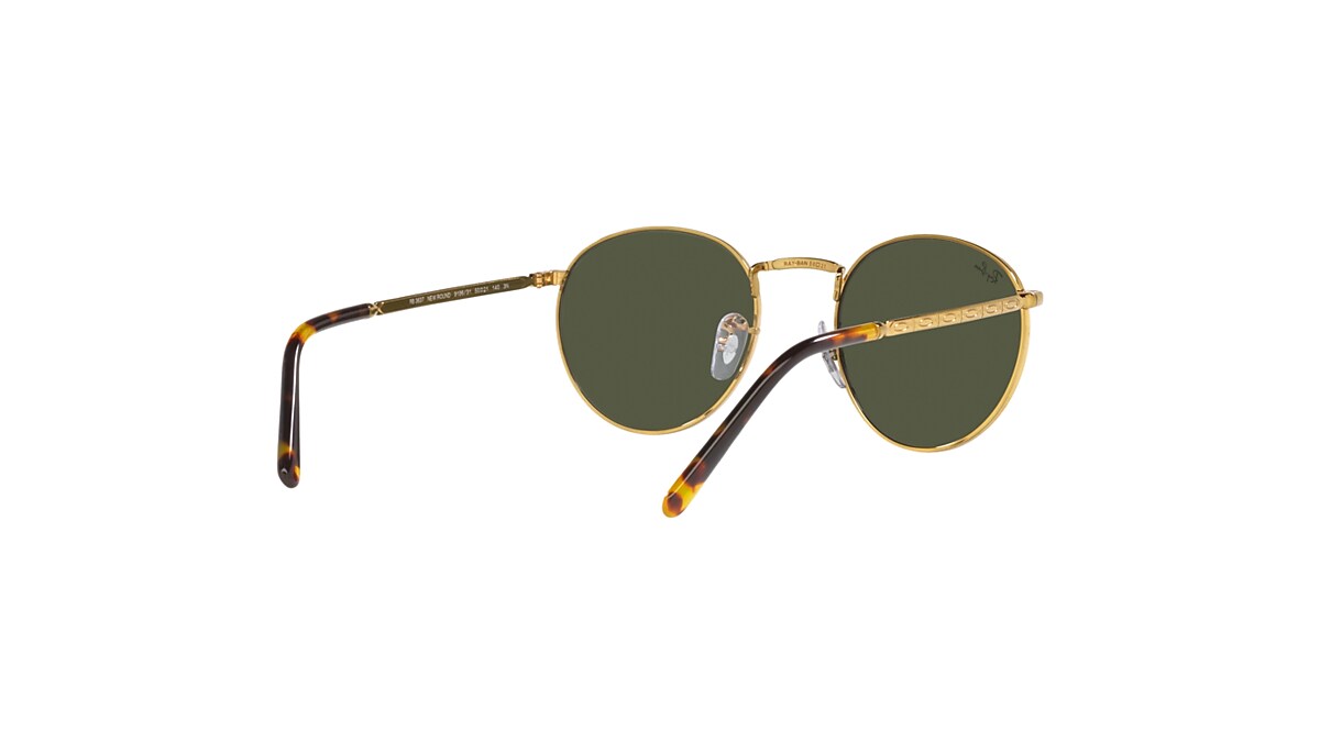 NEW ROUND Sunglasses in Gold and Green - RB3637 | Ray-Ban