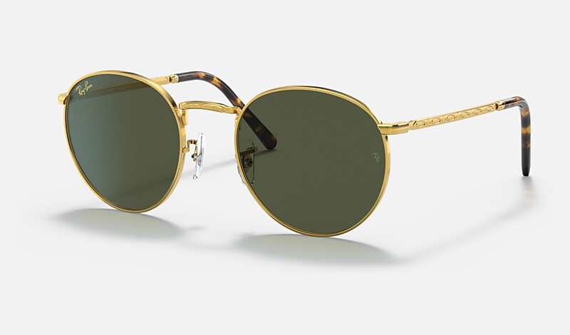 NEW ROUND Sunglasses in Gold and Green - RB3637 | Ray-Ban® US