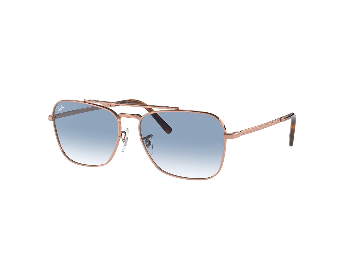 NEW CARAVAN Sunglasses in Rose Gold and Light Blue - RB3636 | Ray 