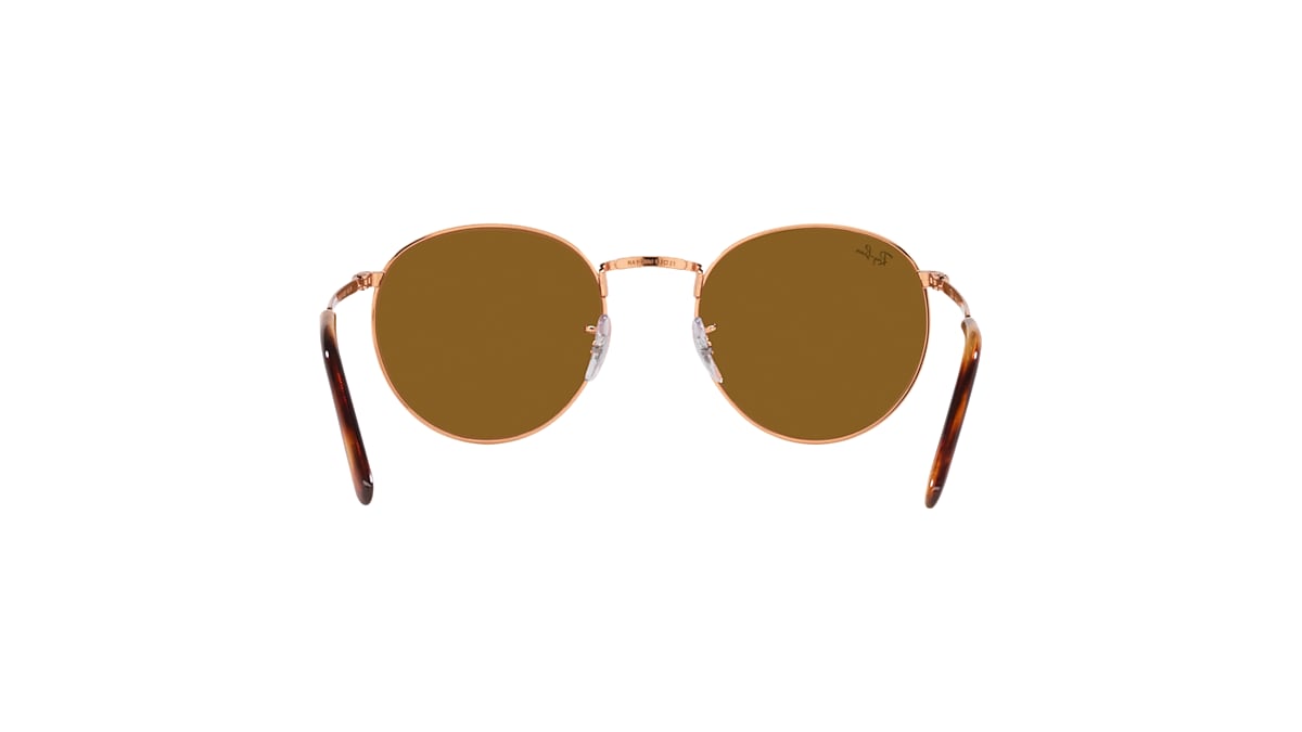 New Round Sunglasses in Rose Gold and Brown | Ray-Ban®