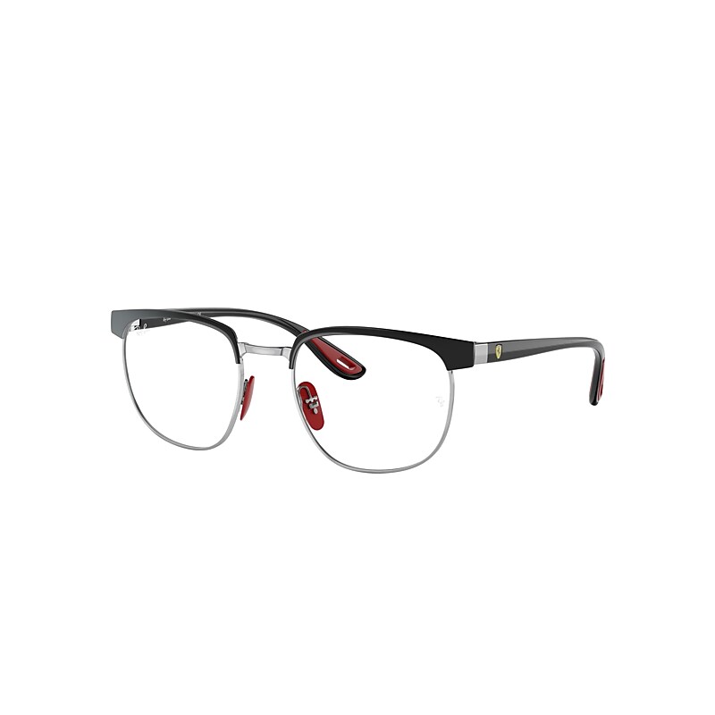 Ray Ban Rb3698vm Scuderia Ferrari Collection Eyeglasses Black Frame Clear Lenses Polarized 53-20 In Black