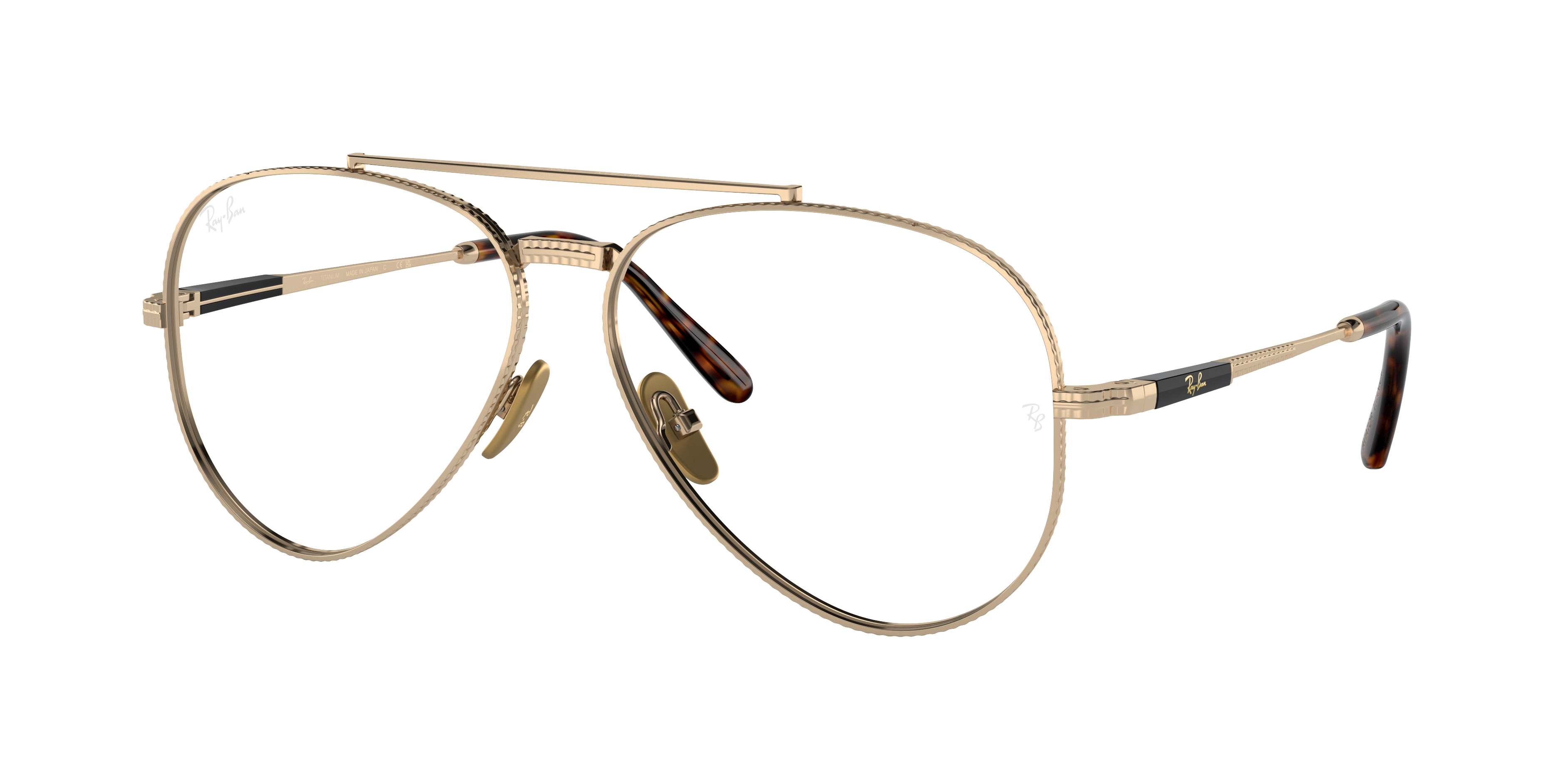Aviator Ii Titanium Optics Eyeglasses with Gold Frame | Ray-Ban®