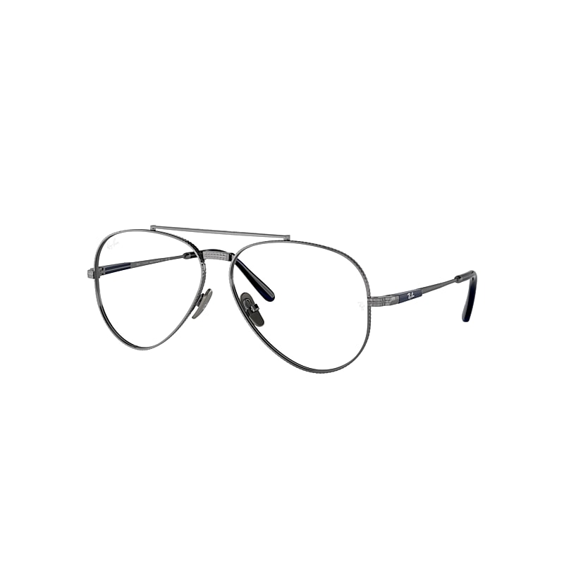 Ray Ban Aviator Ii Titanium Optics Eyeglasses Gunmetal Frame Clear Lenses Polarized 55-14