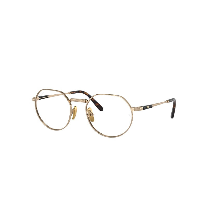 Ray Ban Jack Ii Titanium Optics Eyeglasses Gold Frame Clear Lenses Polarized 51-20