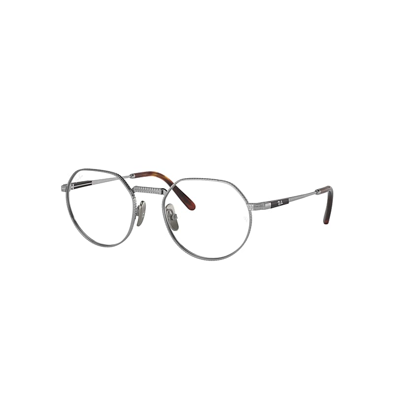 Ray Ban Jack Ii Titanium Optics Eyeglasses Silver Frame Clear Lenses Polarized 53-20