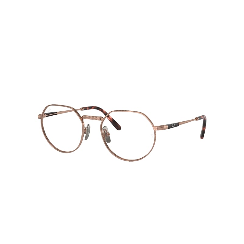 Ray Ban Jack Ii Titanium Optics Eyeglasses Rose Gold Frame Clear Lenses Polarized 53-20