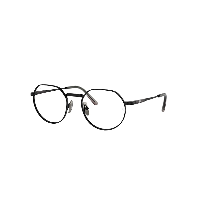Ray Ban Jack Ii Titanium Optics Eyeglasses Black Frame Clear Lenses Polarized 53-20