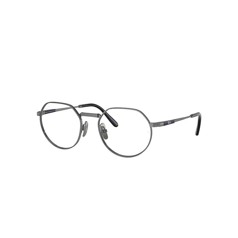 Ray Ban Jack Ii Titanium Optics Eyeglasses Gunmetal Frame Clear Lenses Polarized 51-20 In Gunmetal