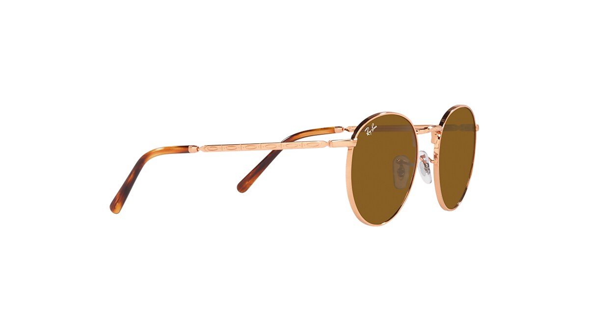 NEW ROUND Sunglasses in Rose Gold and Brown - RB3637