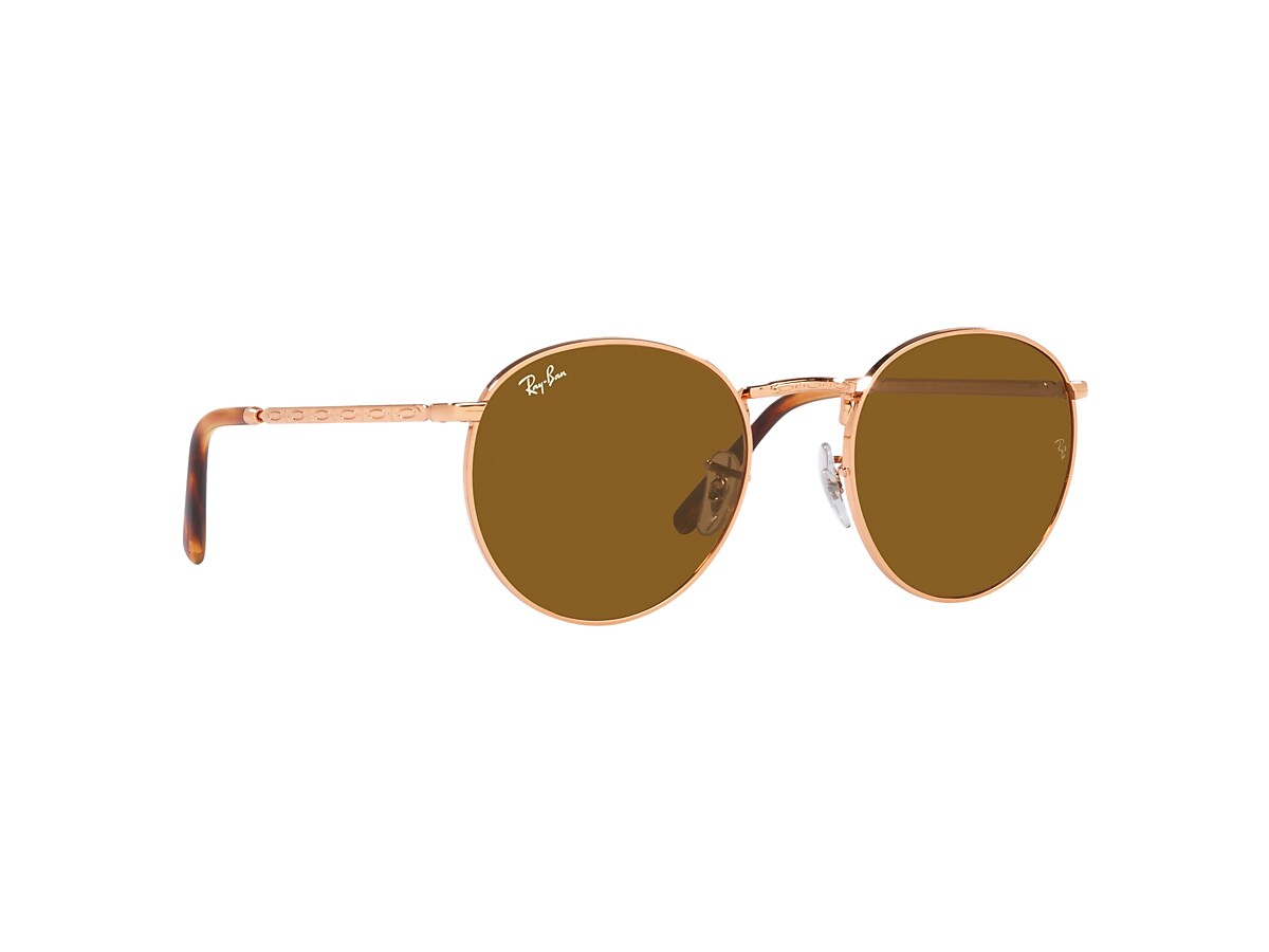 NEW ROUND Sunglasses in Rose Gold and Brown - RB3637