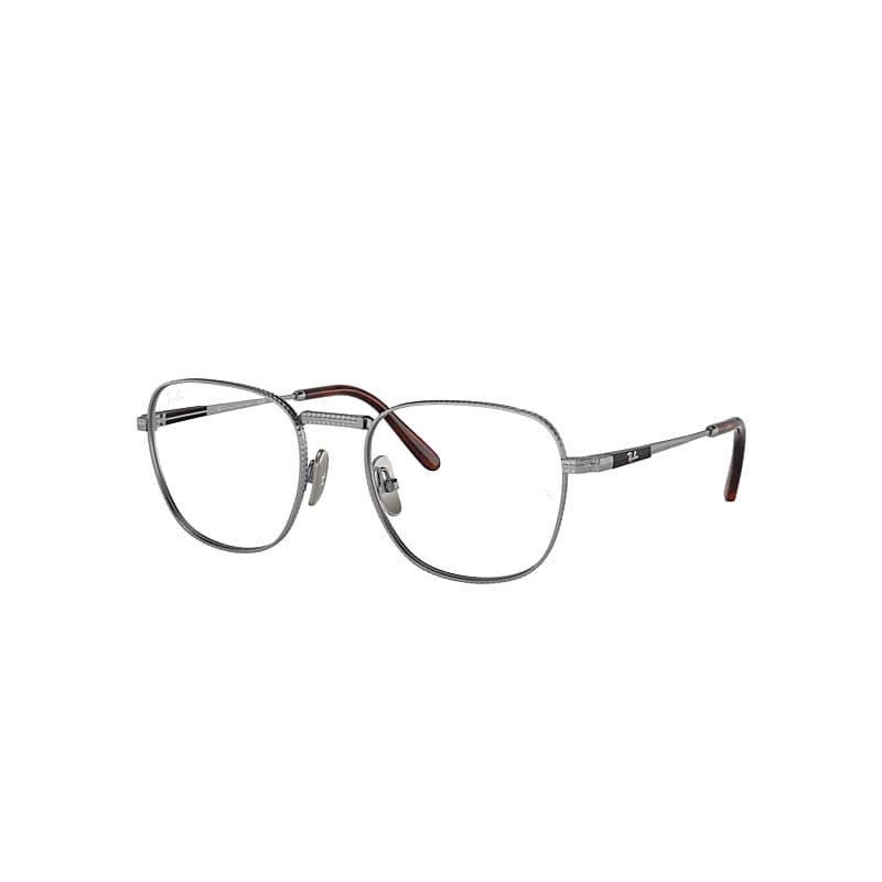 Ray Ban Frank Ii Titanium Optics Eyeglasses Silver Frame Clear Lenses Polarized 51-20