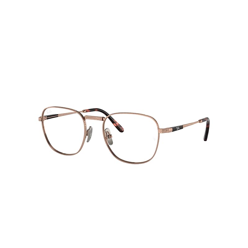 Ray Ban Frank Ii Titanium Optics Eyeglasses Rose Gold Frame Clear Lenses Polarized 48-20