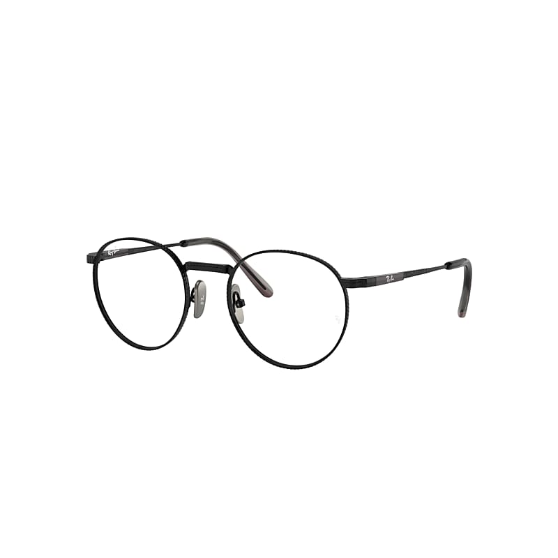 Ray Ban Round Ii Titanium Optics Eyeglasses Black Frame Clear Lenses Polarized 50-20
