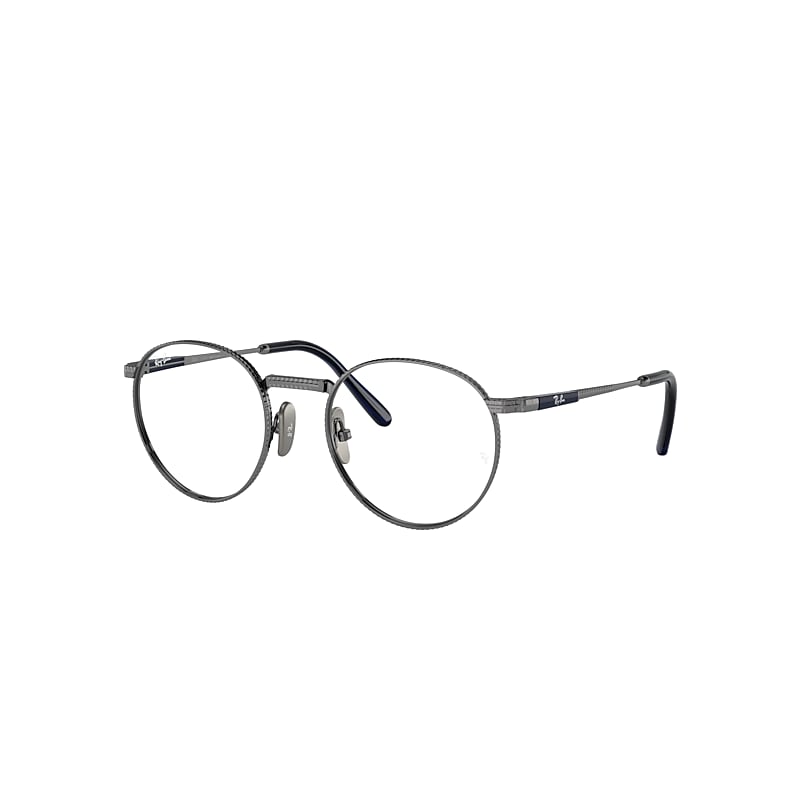 Ray Ban Round Ii Titanium Optics Eyeglasses Gunmetal Frame Clear Lenses Polarized 50-20